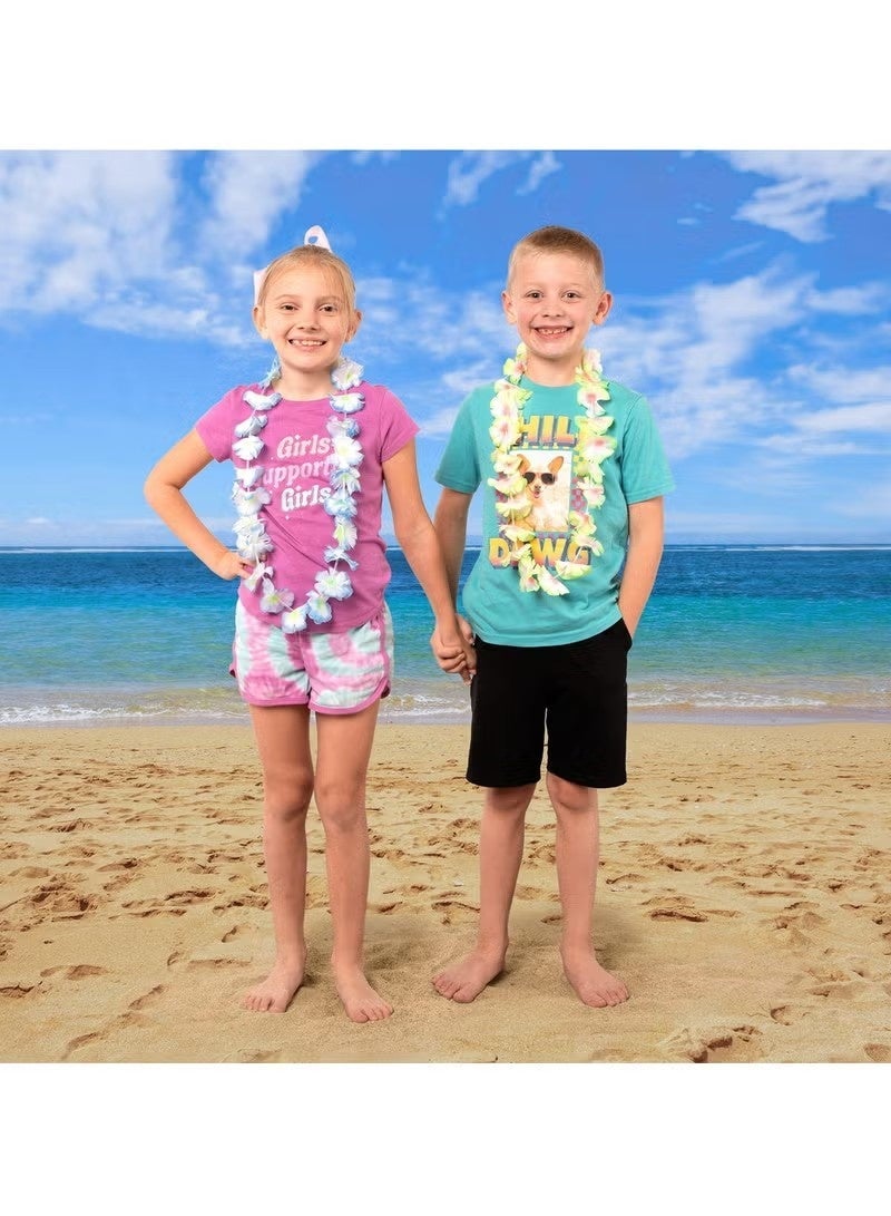 Unewshi 36 PCS Hawaiian Flower Leis Assortment, Hawaiian Leis Bulk Decorations Silk Flower Necklace, Bulk Flower Necklace for Beach Theme Party Favor Wedding Birthday - Image 2